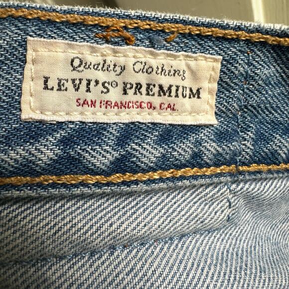 Levi’s 501 Straight Distressed Raw Hem Jeans Luxor Street - Picture 12 of 13